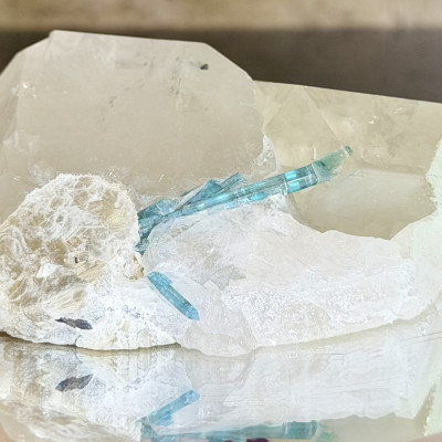 Rare Indicolite Tourmaline with Quartz
