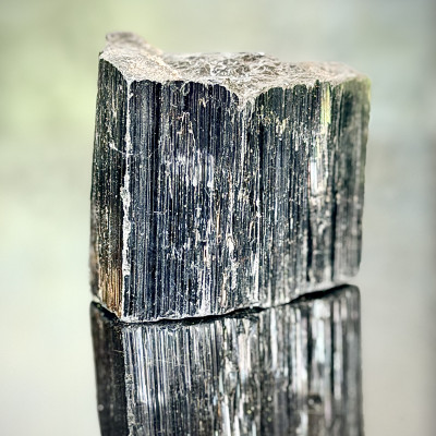 Raw Black Tourmaline Crystal — Large Striated Schorl Chunk | Pakistan