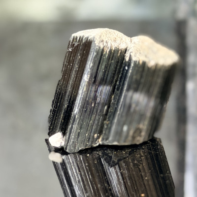 Raw Black Tourmaline Crystal — Compact Striated Schorl | Pakistan