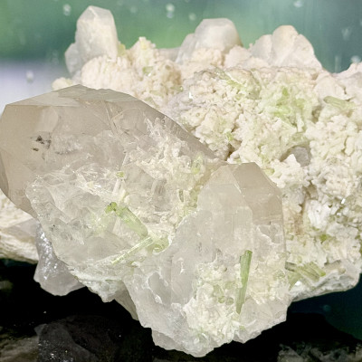 Green Tourmaline (var. Verdelite) on Lepidolite Matrix — Skardu, Pakistan