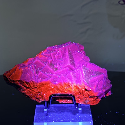 Dark Phantom Fluorite Cluster with Stunning UV Fluorescence — Baluchistan, Pakistan