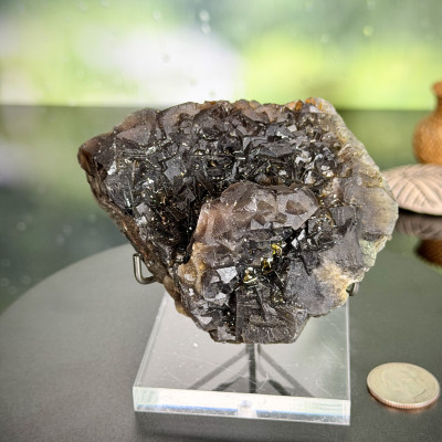 Black Fluorite with UV Fluorescence on Matrix — Pakistan