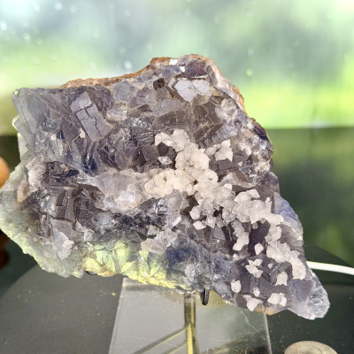 Purple Fluorite with Dogtooth Calcite — Baluchistan, Pakistan
