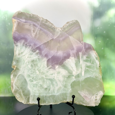 Lavender Fluorite Feather Slab with Blue UV